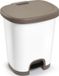 Plasticforte Pedaalemmer - wit/ taupe - 27 liter - 38 x 32 x 45 cm