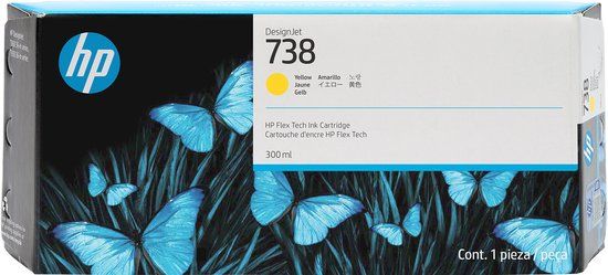 HP 738 XL Gele inktcartridge 300 ml - Origineel - voor DesignJet T850/T950