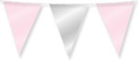 Merkloos / Sans marque Paper Dreams Party Flags foil - Light pink and silver