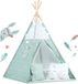 Viking Choice Tipi tent - speeltent - met kussens en lampjes - mint groen