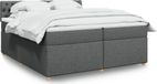 Maison Exclusive - Sommier à lattes de lit avec matelas Gris foncé 200x200cm Tissu