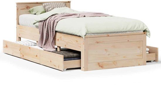 vidaXL Bedframe - Grenenhout - 90x190 cm - Zonder Matras