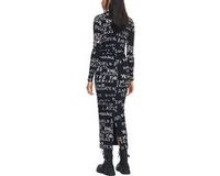 Desigual Jurk Zwart/Wit - Viscose/Lycra - Kniehoogte - Korte Mouw - Maat M