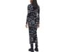 Desigual Jurk Zwart/Wit - Viscose/Lycra - Kniehoogte - Korte Mouw - Maat M