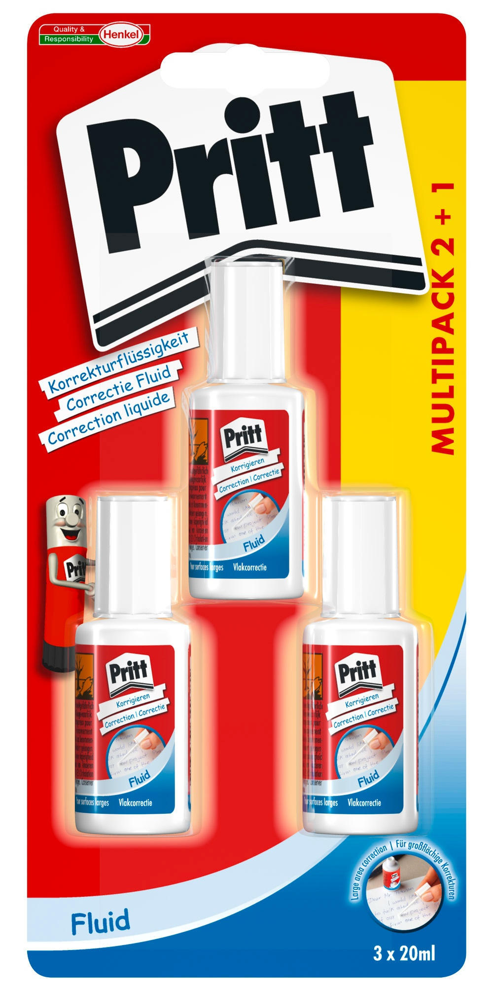 Pritt Correctievloeistof flesje 2+1 pak wit