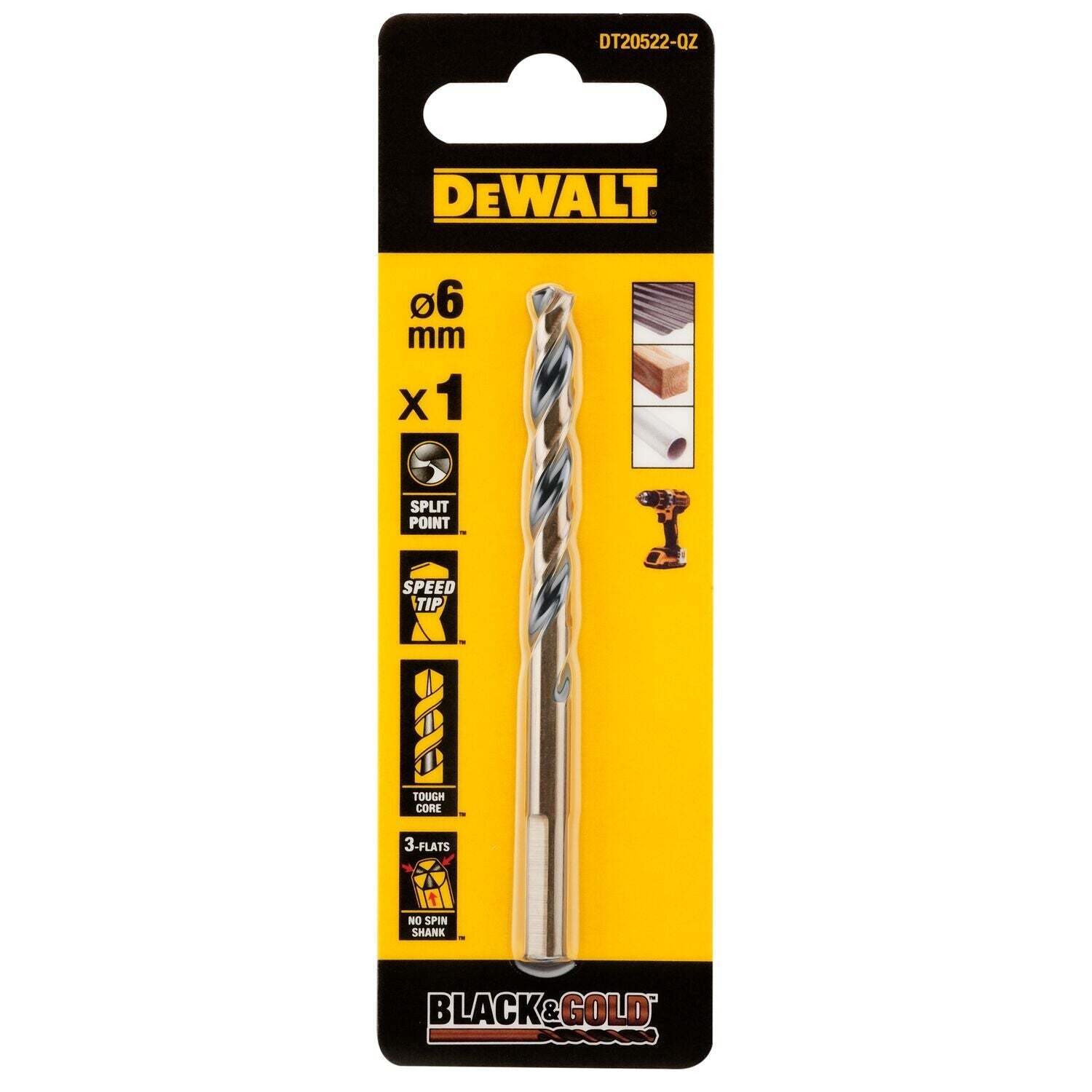 DeWALT DT20522 EXTREME™ Black&Gold Metaalboor 6mm