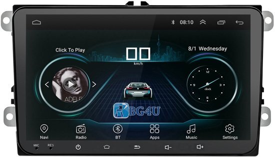 BG4U Navigatie radio VW Volkswagen Golf Touran Polo Passat, Android 8.1, 9 inch scherm, Canbus, GPS, Wifi, Mirror link, DAB+, Bluetooth Merk
