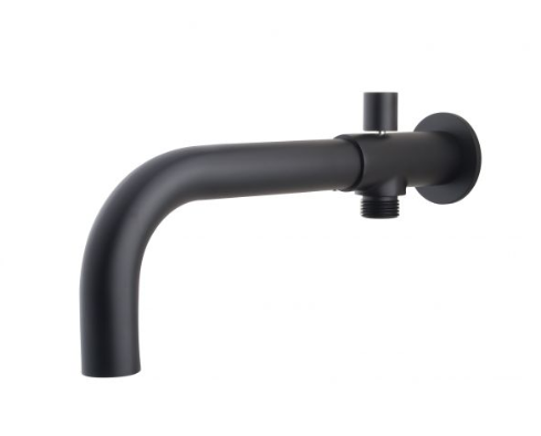 Wiesbaden Caral Inbouw Baduitloop met Omstel 23 cm - Mat Zwart