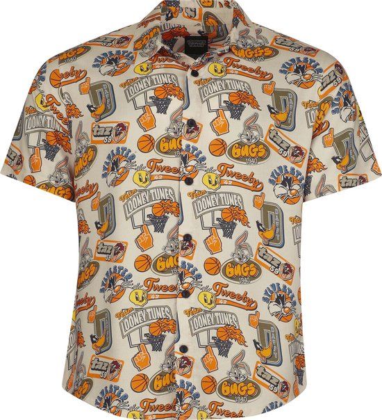 Looney Tunes Allover Hawaii Heren Shirt met korte mouwen - Meerkleurig - S