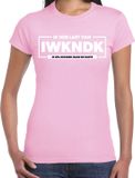 Bellatio Decorations Foute Party T-shirt voor dames - ik heb last van IWKNDK - lichtroze - carnaval/themafeest XS