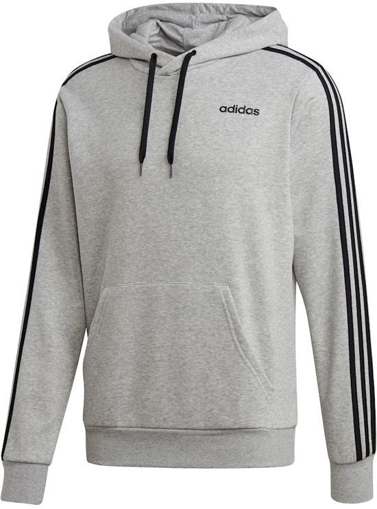 Adidas adidas Essentials 3S Po Ft Heren Trui - Medium Grey Heather/Black - Maat 2XL