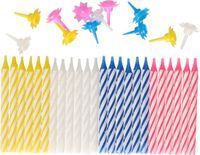 Haza-Witbaard Gekleurde verjaardag taartkaarsjes - 48x stuks - mini kaarsjes - pour gâteau et pâtisserie