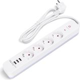 BES LED Stekkerdoos met USB - 4 Stopcontacten - 3 USB-A - 1.5 Meter - Wit