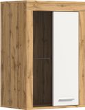 Xonox Vitrinekast Jam - 60x35x86cm - 1 Deur - Wotan Eik/wit