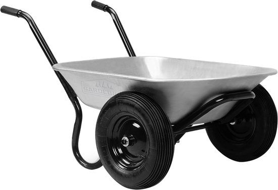 Gardebruk Kruiwagen - met 2 Luchtbanden & 100L Kuip – Stalen Velgen