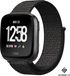 Strap-it Fitbit Versa / Versa 2 nylon bandje - zwart