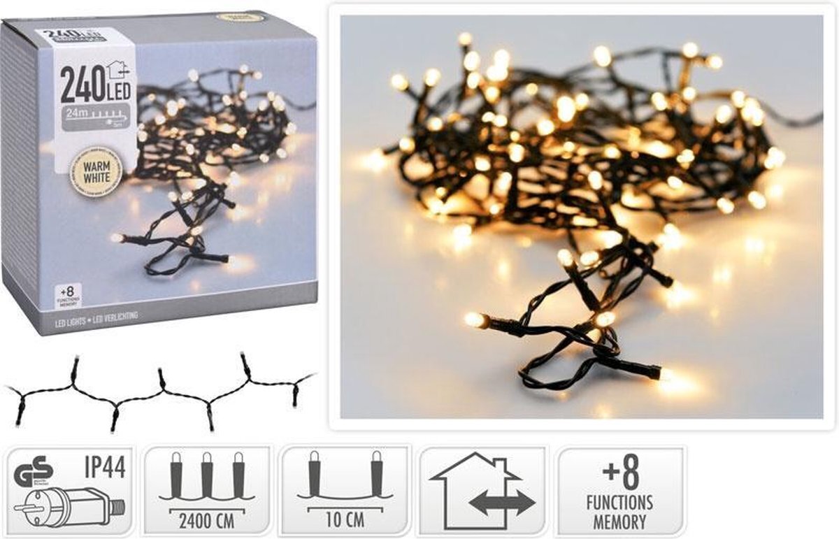 DecorativeLIghting LED-verlichting 240 LED - 24meter - warm wit - 8?channable=40df3769640032373730373130