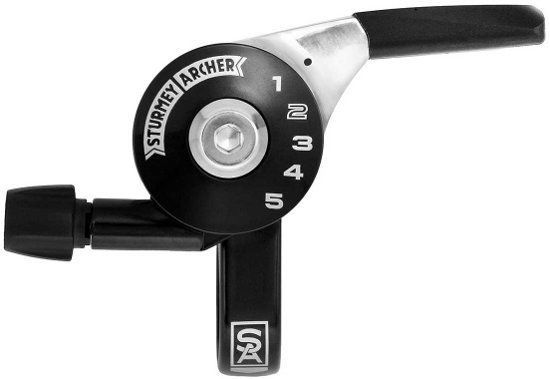 Sturmey Archer Duimversteller C50 5s Aluminium Zwart/zilver