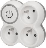 Zenitech Stekkerdoos 3x16A met schakelaar wit/grijs