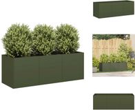vidaXL Plantenbak 120x40x40 cm koudgewalst staal olijfgroen
