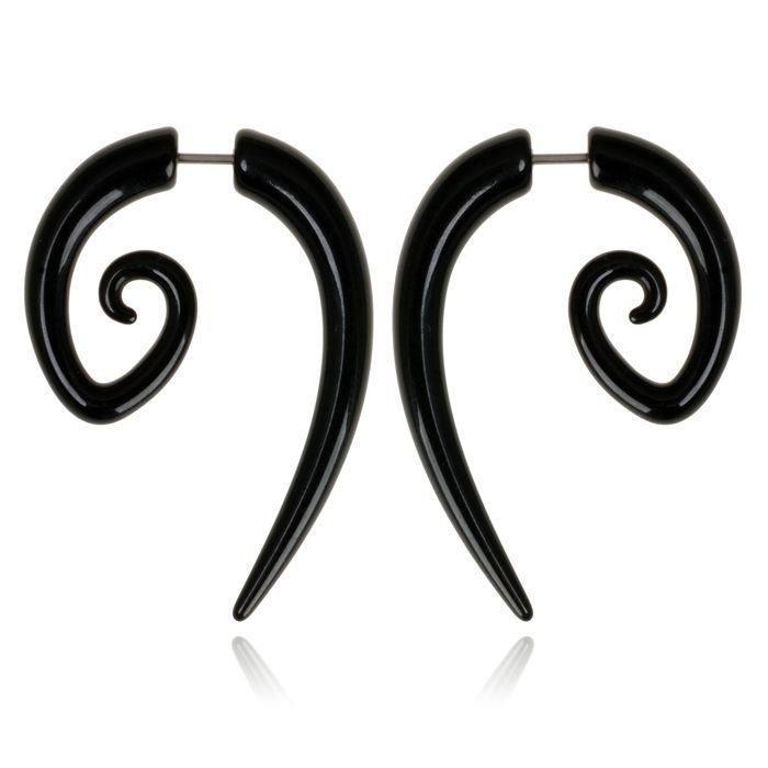 LGT JWLS Bone Zwarte Bone oorbellen Tribal Snail
