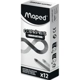Maped Kleurpotloden – collectie Color'Peps Infinity – 12 stuks in oranje – gaan 10 keer langer mee – geen slijpen nodig – ergonomische, driehoekige handgreep – 0% verspilling, 100% eco
