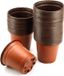Merkloos Plastic Bloempotten Set - Kweekpotten Zaailingen - Zaaien Verpotten - Meerdere Drainagegaten - 10 cm Diameter - Bruin