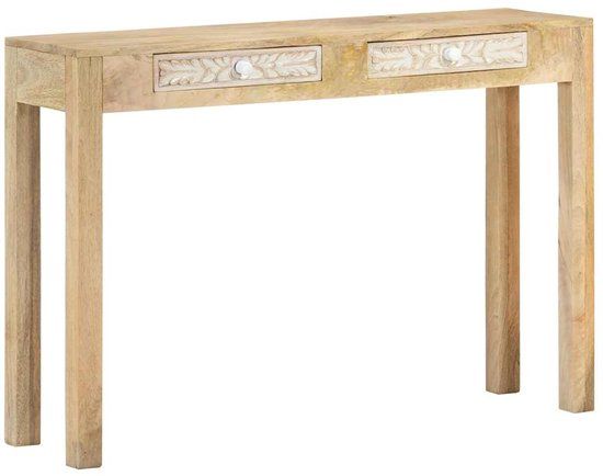 vidaXL Wandtafel 110x30x75 cm massief gebleekt mangohout