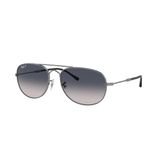 Ray Ban Bain Bridge Gunmetal Bleu Dégradé Polarisé Lunettes de soleil Pilote 60mm