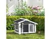 PawHut niche pour chien extérieur abri jardin surélevé plancher amovible auvent de porte et toit imperméable 98x76x69,5cm gris
