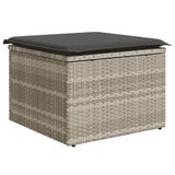 vidaXL 6-delige Loungeset met Kussens, Poly Rattan, Lichtgrijs