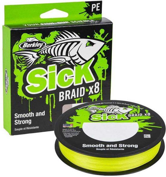 Berkley Sick gevlochten vislijn - 0,12 mm - 300m - Fluorgroen