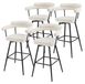 Set de 4 tabourets de bar, tissu peluche beige, pivotant à 360°, hauteur d'assise 76 cm