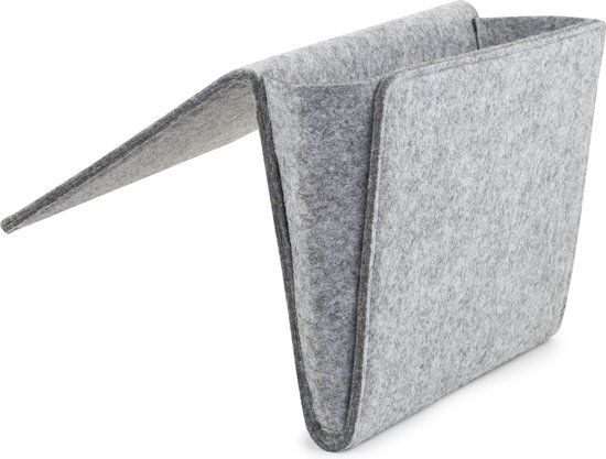 Kikkerland Bedside Pocket - Grijs Vilt - Medium