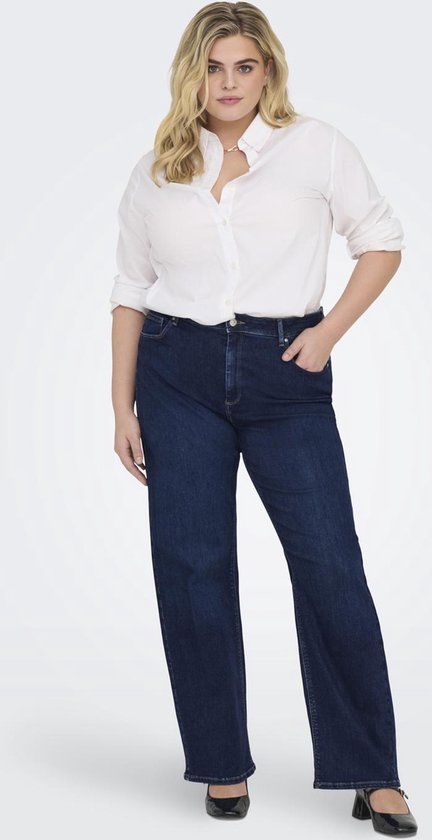 Carmakoma Carwilly High Waist Wide Leg Jeans - Dark Blue Denim - Women's Size W48 x L32