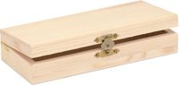 Glorex Hobby Houten Hobby Kistje met sluiting en deksel - Lichtbruin - 17 x 7 x 3 cm