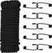 LUCKYKODOR Corde extensible 20 m corde en caoutchouc avec 10 crochets en spirale