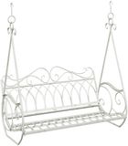vidaXL Schommelbank van staal, 112 x 60 x 126,5 cm, antiek wit
