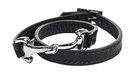 HKM Bit Lederen armband Zwart/Zilver Eén maat