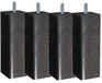 Margot – Vierkant, Set van 4 Voeten Basis 7 X 7 X 23 cm, Hout, Chêne grisé