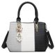 Sac à main femme - Sac à main de taille moyenne avec poignées - Sac décontracté - Sac bandoulière - Fabriqué en cuir PU (cuir artificiel) - Noir
