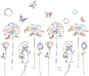 Merkloos 18 Stuks Prisma Raamstickers - Regenboog Bloemenpatroon - Vogelwerend & Decoratief