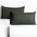 DecoKing Amber-kussenslopen 50 x 60 cm, jerseykatoen, rits, antraciet, grijs, 2 stuks