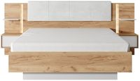 Vente-unique Bedframe fluweel natuurlijk licht, wit 160 x 200 cm