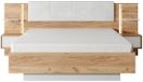 Vente-unique Bedframe fluweel natuurlijk licht, wit 160 x 200 cm