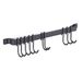 Wallniture Gourmet keukenrail met 10 haken | Wandmontage smeedijzeren hangend keukengerei houder rek met zwart 17 inch