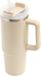 Bellatio Design Warmhoudbeker/thermosbeker DELUXE - grote koffiebeker - tumbler - RVS - beige - 900 ml - Reisbeker