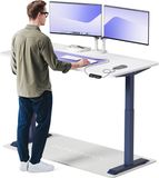 Desktronic HomeOne Zit-sta Bureau Elektrisch In Hoogte Verstelbaar, 160x80 cm Blauw/Wit