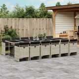 Maison Exclusive - Ensemble de jardin pour extérieur, 13 pièces, avec coussins, gris clair, en polyrotin