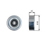 Gates T36498 geleidingsrol, V-riem